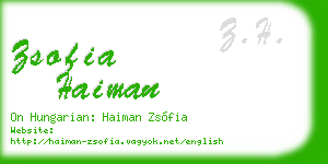 zsofia haiman business card